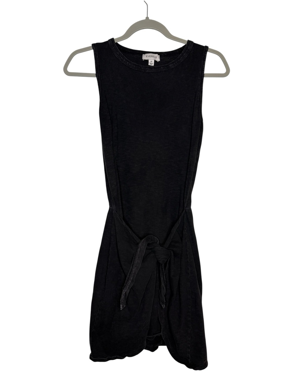 Evereve Greta Tie Front Dress Washed Black Size XS